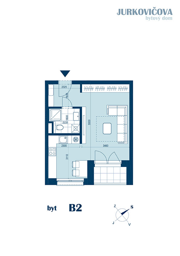 Pôdorys bytu 3.B2